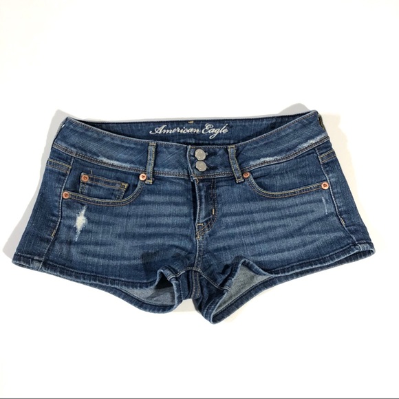 American Eagle Outfitters Pants - AEO Low Rise Distressed Stretch Jean Shorts